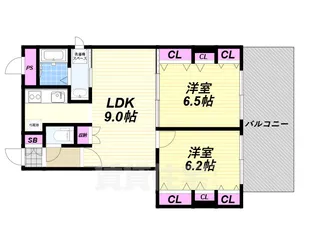 グランピア松ヶ枝【7階】の間取り