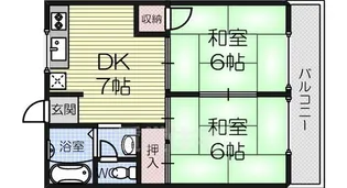 プチメゾン高石【1階】の間取り