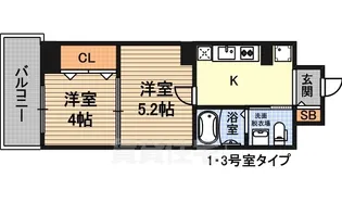 エグゼ新北野【10階】の間取り