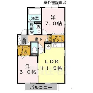 シャルマン高畑A棟【201号室】の間取り