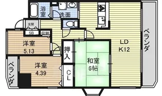 ロジェ千種【13階】の間取り
