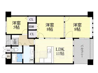 リッツサントノーレ【5階】の間取り