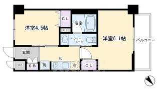 エステムプラザ京都河原町通2レジデンシャル【9階】の間取り