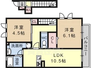 清友ハウス2【2階】の間取り