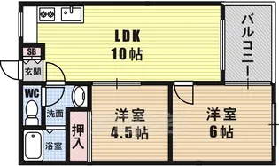 阪南グリーンハイツA棟【4階】の間取り