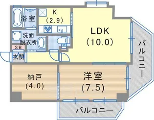 アーバンヴィレッジ中山手【9階】の間取り