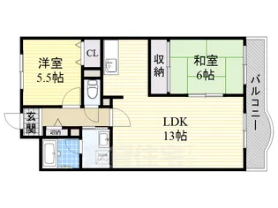 ラフィーネ香里園【6階】の間取り