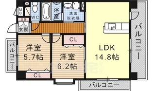 S-FORT西郊通(旧 ルミエール西郊通)【8階】の間取り