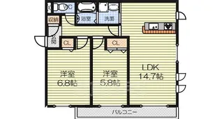 ブルームコートA棟【1階】の間取り