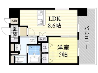 ラグゼ新大阪1【7階】の間取り