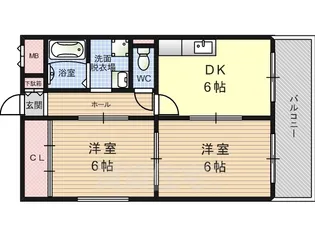 ハイネスヴェルデ姫島【401号室】の間取り