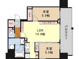 ルシェット白川公園【7階】の間取り