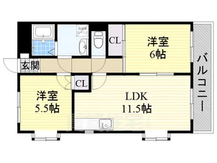 ドミール山田【6階】の間取り