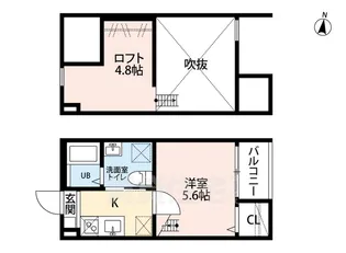 プレンフルII【2階】の間取り