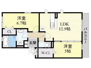 Le Grand 東山【2階】の間取り
