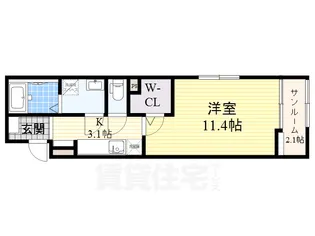 ミニョン ドミール【1階】の間取り