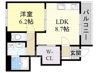 プラージュ鳴尾【1階】の間取り