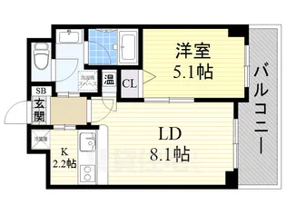 1LDKの間取り画像