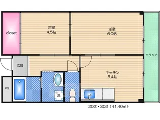 ハイムタイヨー1【3階】の間取り