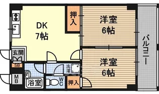 第12高光マンション【5階】の間取り