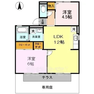 ルミエールA棟【1階】の間取り