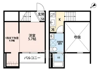 Creanjyu suzu(クレアンジュスズ)【1階】の間取り