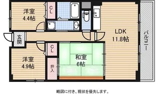 ラ・シーム・フルール石津【1階】の間取り