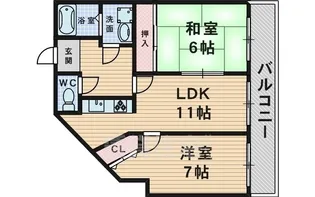 ローレル蛍池【6階】の間取り