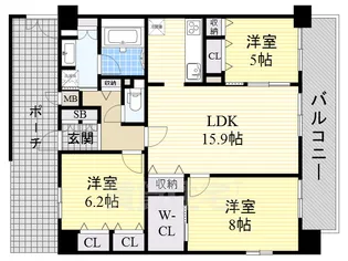 セノアタワー新大阪【14階】の間取り