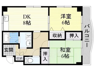 2DKの間取り画像