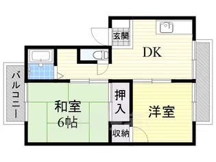 メロディーハイツ高槻Ⅰ【2階】の間取り