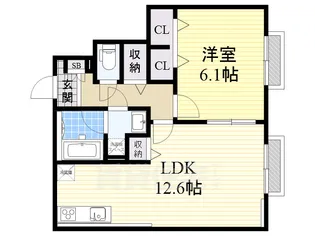 ファミーユ大阪高槻【1階】の間取り