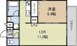 クレサス稚児宮.m【3階】の間取り