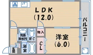 サンパレス21夙川東【1階】の間取り