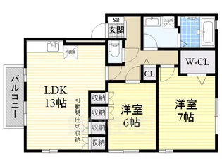 大阪府堺市北区南花田町【アパート】の間取り