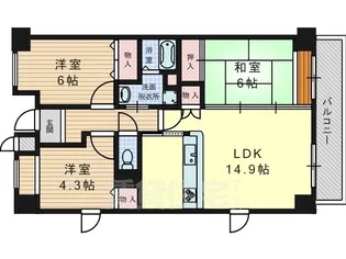 クレールハイム【4階】の間取り