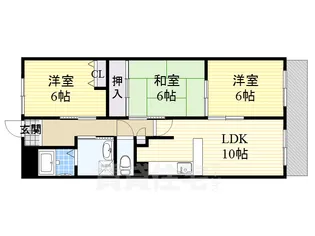 ラフィネ南十一番【2階】の間取り