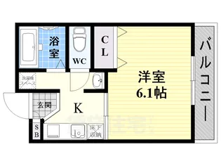 ルー・エーベル潮江壱番館【3階】の間取り