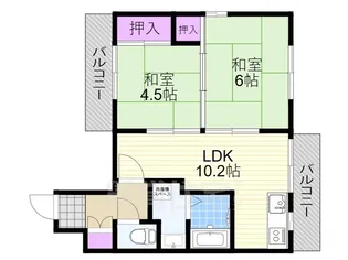 グランドムール塚本北【4階】の間取り