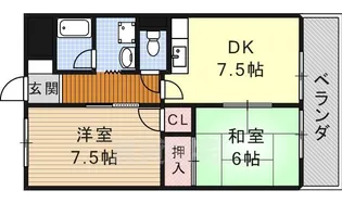 コスモハイム七番町【14階】の間取り