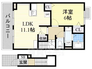 大阪府堺市北区金岡町【アパート】の間取り