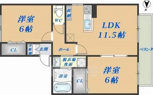 大阪府東大阪市寿町2丁目【アパート】の間取り
