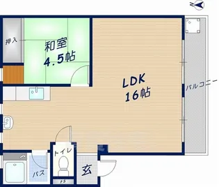 1LDKの間取り画像