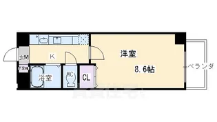 パルティール四条【6階】の間取り