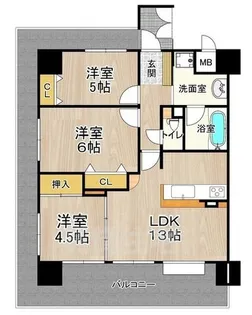 大阪府堺市堺区中安井町3丁【マンション】の間取り
