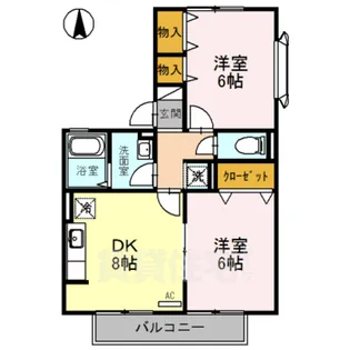 ハイカムール松井【2階】の間取り