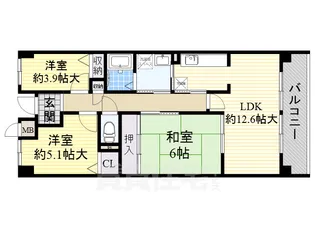 大阪府堺市東区日置荘西町7丁【マンション】の間取り