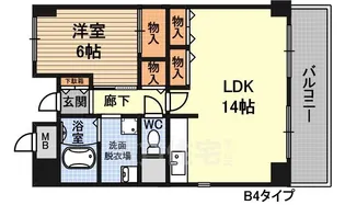 ラフィネ淀川【14階】の間取り