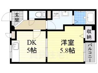 大阪府大阪市東住吉区住道矢田1丁目【マンション】の間取り