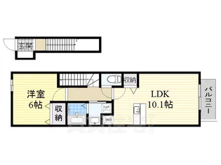 大阪府堺市北区金岡町【アパート】の間取り